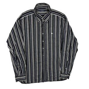 Burberry London Dress Shirt Made in UK Striped Long Sleeve 43 17 XL